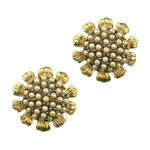 Boucles d’Oreilles Clips Vintage Fleur K5