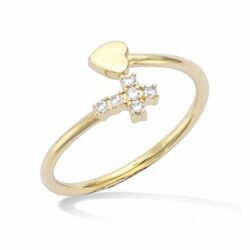 Bague Plaqué Or Coeur Croix 12ER020CZ